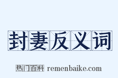 封妻反义词是什么意思的图片
